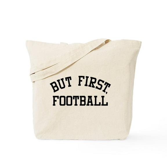 CafePress - But First Football Tote Bag - Unisex Canvas Tote Bag, Beige, 1-Piece