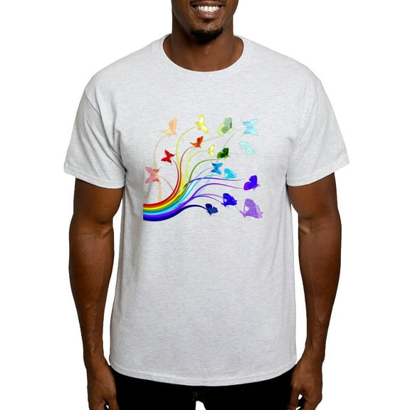 CafePress - Butterflies And Rainbows Dark T Shirt - Men's Classic Graphic T-Shirt
