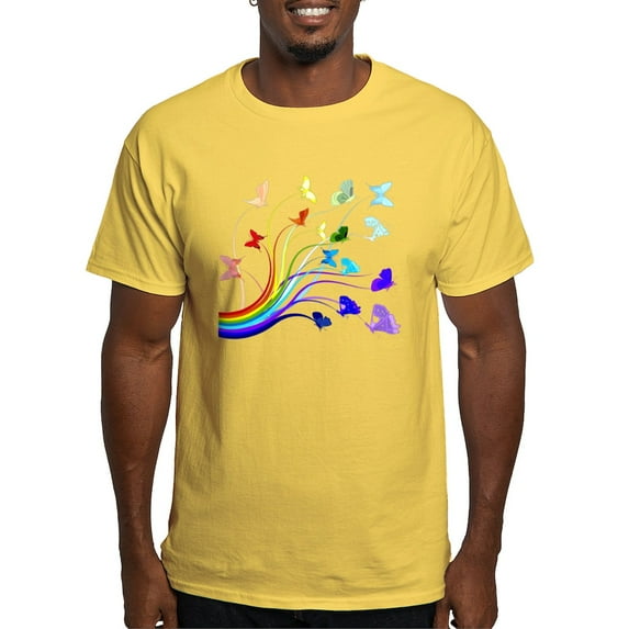 CafePress - Butterflies And Rainbows Dark T Shirt - Men's Classic Graphic T-Shirt