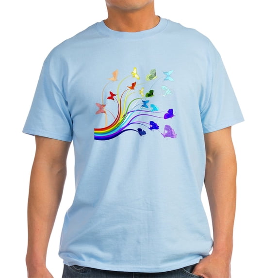 CafePress - Butterflies And Rainbows Dark T Shirt - Men's Classic Graphic T-Shirt
