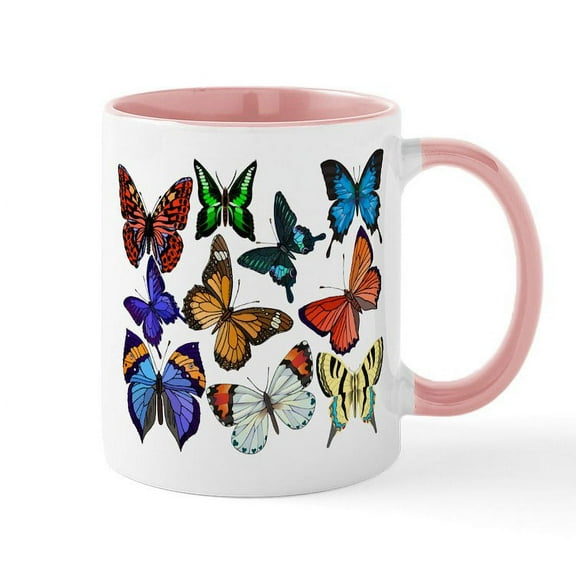 CafePress - Butterflies Mug - 11 oz Ceramic Mug - Novelty Coffee Tea Cup