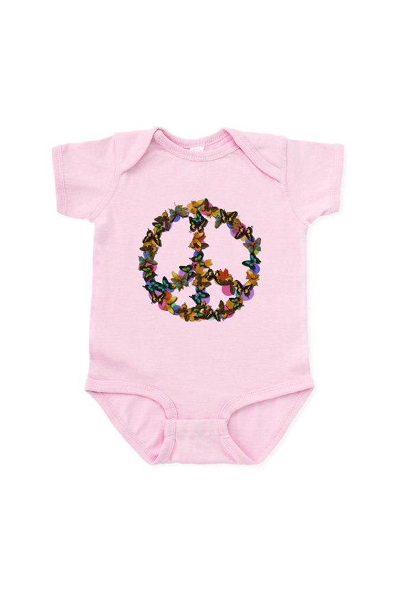 - Butterflies Peace Sign Infant Bodysuit - Baby Light Bodysuit, Size Newborn - 24 Months