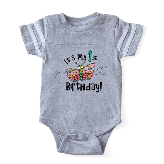 CafePress - Butterfly 1St Birthday - Cute Infant Baby Football Bodysuit