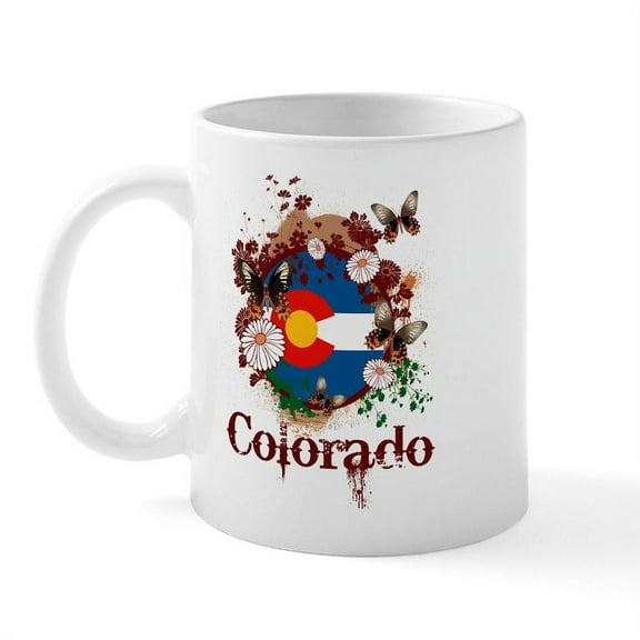 CafePress - Butterfly Colorado Mug - 11 oz Ceramic Mug - Novelty Coffee Tea Cup