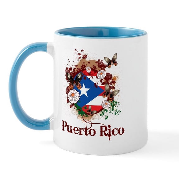 CafePress - Butterfly Puerto Rico Mug - 11 oz Ceramic Mug - Novelty Coffee Tea Cup