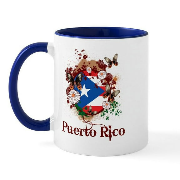 CafePress - Butterfly Puerto Rico Mug - 11 oz Ceramic Mug - Novelty Coffee Tea Cup