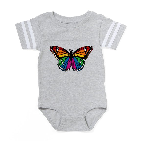 CafePress - Butterfly Rainbow2 - Cute Infant Baby Football Bodysuit