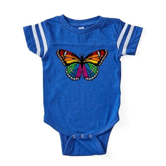 CafePress - Butterfly Rainbow2 - Cute Infant Baby Football Bodysuit