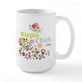 thumbnail image 1 of CafePress - Button3inch_Hippie_Chick Ceramic Mug - 15 oz Ceramic Large White Novelty Mug, 1 of 6