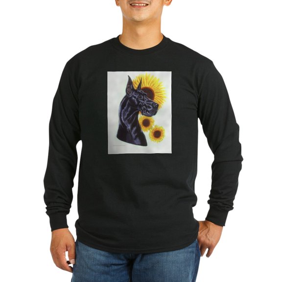 CafePress - C Blk Sunflower Long Sleeve Dark T Shirt - Long Sleeve Dark T-Shirt
