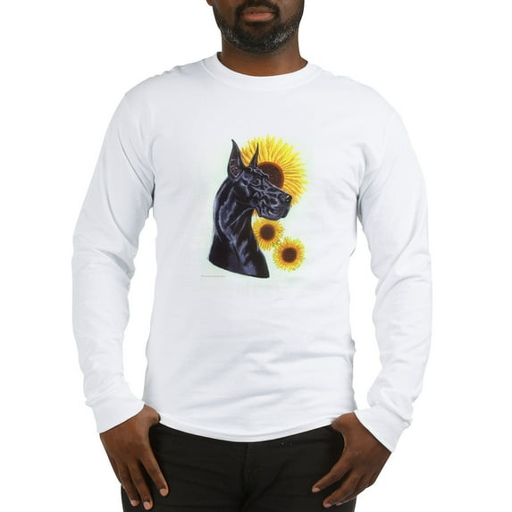 CafePress - C Blk Sunflower Long Sleeve T Shirt - Unisex Cotton Long Sleeve T-Shirt