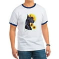thumbnail image 1 of CafePress - C Blk Sunflower Ringer T - 100% Cotton Ringed T-Shirt, 1 of 4