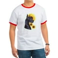 thumbnail image 1 of CafePress - C Blk Sunflower Ringer T - 100% Cotton Ringed T-Shirt, 1 of 4