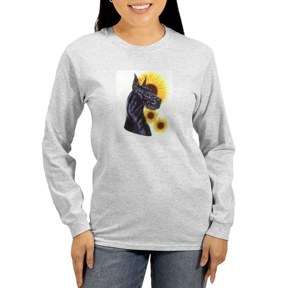 CafePress - C Blk Sunflower Women's Long Sleeve T Shirt - Women's Long Sleeve Graphic Casual T-Shirt