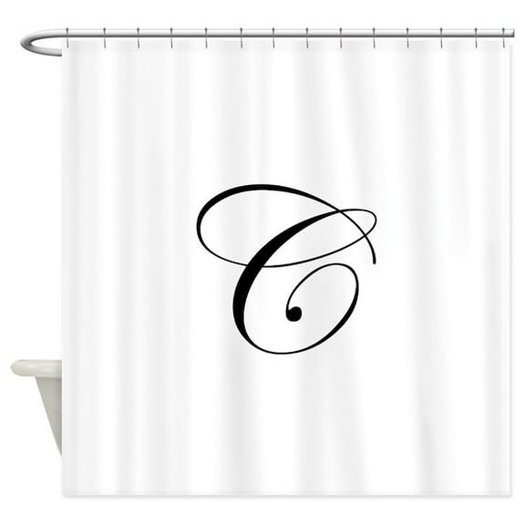 CafePress - C Edw Black - Unique Fabric Shower Curtain 70" x 72"
