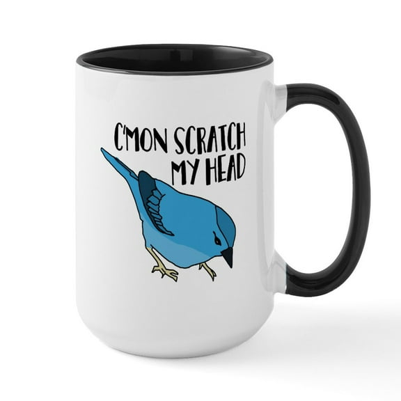 CafePress - C'mon Scratch My Head - 15 oz Ceramic Large White Novelty Mug