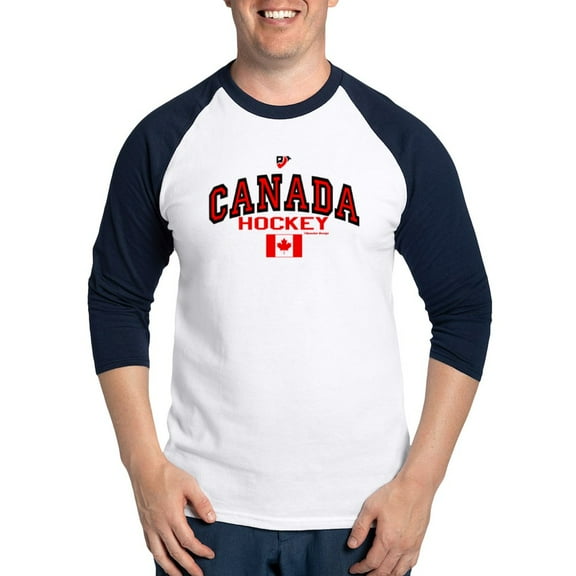 CafePress - CA(CAN) Canada Hockey Baseball Jersey - Cotton Baseball Jersey, 3/4 Raglan Sleeve Shirt