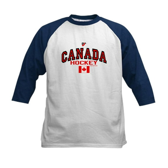 CafePress - CA(CAN) Canada Hockey Kids Baseball Jersey - Kids Cotton Baseball Jersey, 3/4 Sleeve Shirt