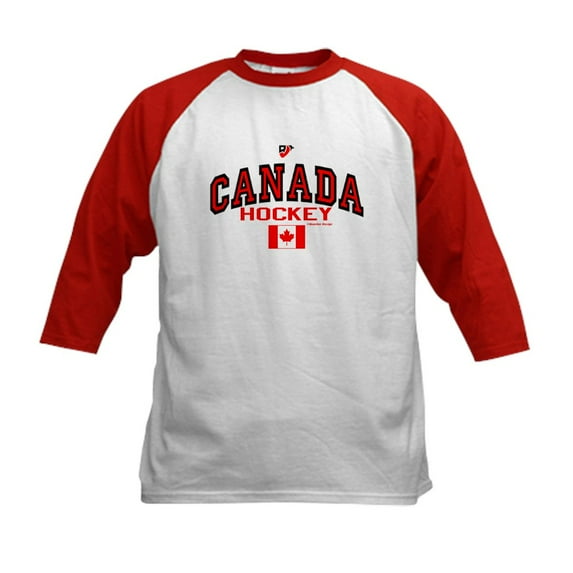 CafePress - CA(CAN) Canada Hockey Kids Baseball Jersey - Kids Cotton Baseball Jersey, 3/4 Sleeve Shirt