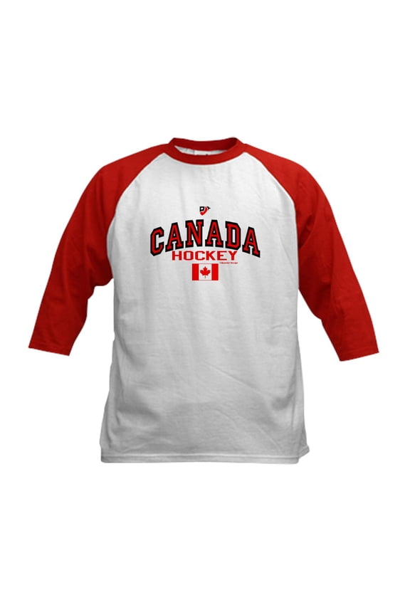 - CA(CAN) Canada Hockey Kids Baseball Jersey - Kids Cotton Baseball Jersey, 3/4 Sleeve Shirt
