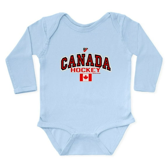 CafePress - CA(CAN) Canada Hockey Long Sleeve Infant Bodysuit - Long Sleeve Cotton Baby Bodysuit