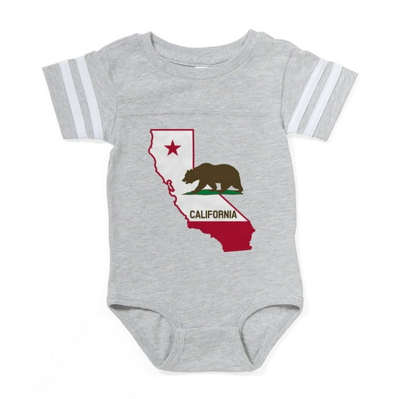 CafePress - CALI STATE W BEAR - Cute Infant Baby Football Bodysuit