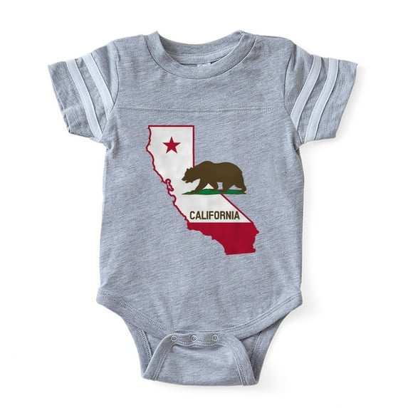 CafePress - CALI STATE W BEAR - Cute Infant Baby Football Bodysuit
