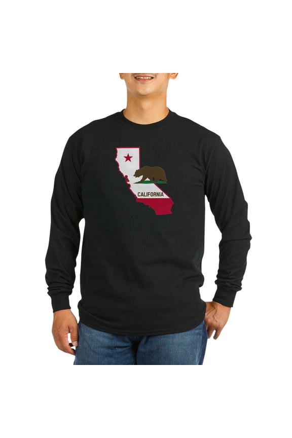 - CALI STATE W BEAR Long Sleeve T Shirt - Long Sleeve Dark T-Shirt