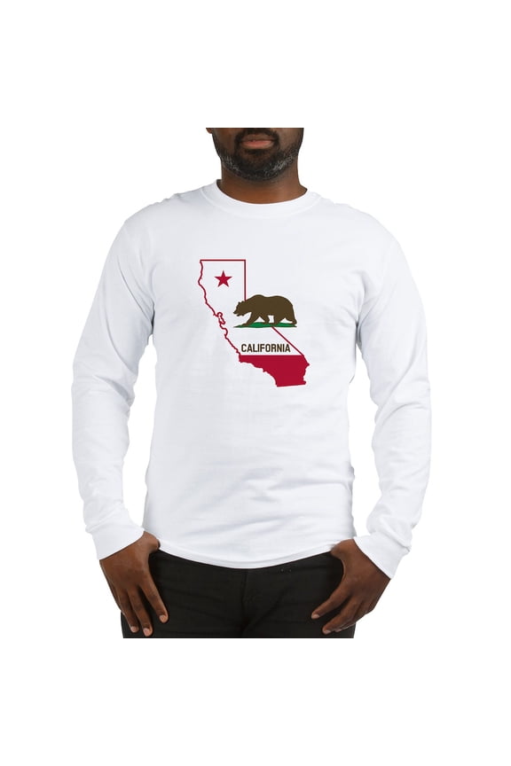 - CALI STATE W BEAR Long Sleeve T Shirt - Unisex Cotton Long Sleeve T-Shirt