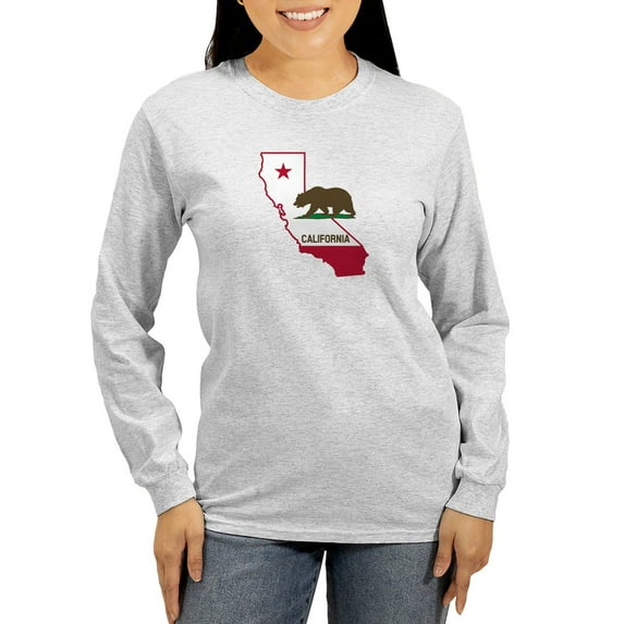 CafePress - CALI STATE W BEAR Long Sleeve T Shirt - Women's Long Sleeve Graphic Casual T-Shirt
