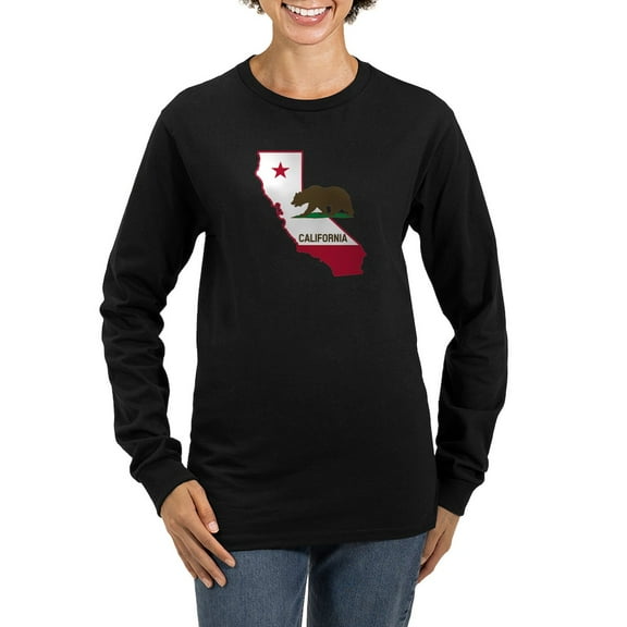 CafePress - CALI STATE W BEAR Long Sleeve T Shirt - Women's Long Sleeve Graphic Tee Casual Fit