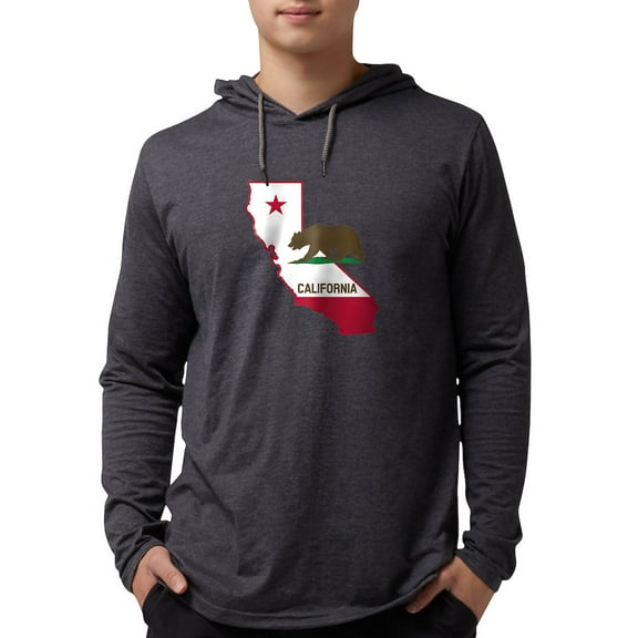 CafePress - CALI STATE W BEAR - Mens Hooded Shirt