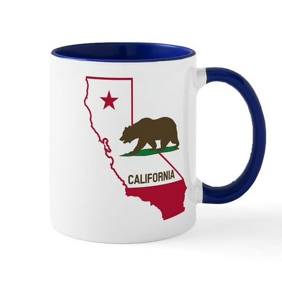 CafePress - CALI STATE W BEAR Mugs - 11 oz Ceramic Mug - Novelty Coffee Tea Cup
