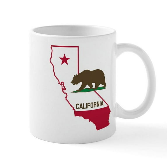 CafePress - CALI STATE W BEAR Mugs - 11 oz Ceramic Mug - Novelty Coffee Tea Cup