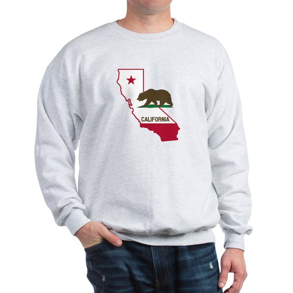 CafePress - CALI STATE W BEAR Sweatshirt - Crew Neck Sweatshirt