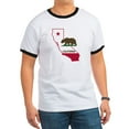 thumbnail image 1 of CafePress - CALI STATE W BEAR T Shirt - 100% Cotton Ringed T-Shirt, 1 of 4