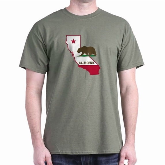 CafePress - CALI STATE W BEAR T Shirt - Men's Classic Cotton T-Shirts
