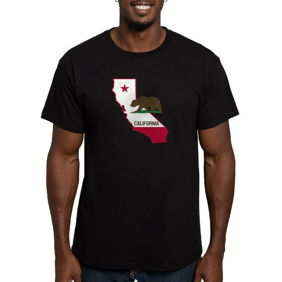 CafePress - CALI STATE W BEAR T Shirt - Men's Fitted T-Shirt