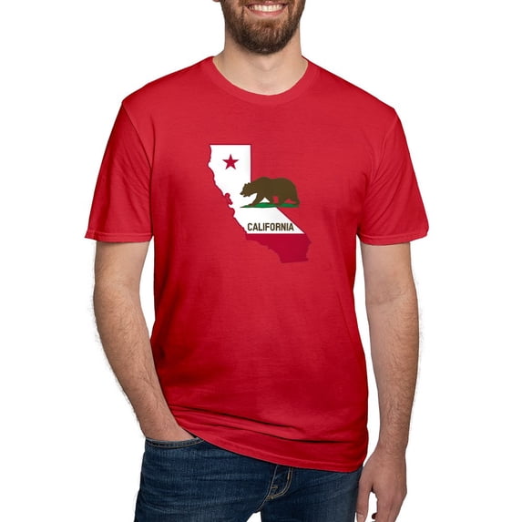 CafePress - CALI STATE W BEAR T Shirt - Men's Fitted T-Shirt