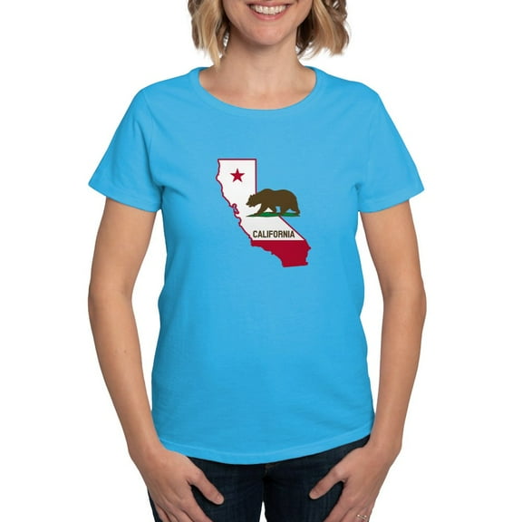 CafePress - CALI STATE W BEAR T Shirt - Women's Traditional Fit Dark T-Shirt