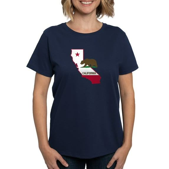 CafePress - CALI STATE W BEAR T Shirt - Women's Traditional Fit Dark T-Shirt