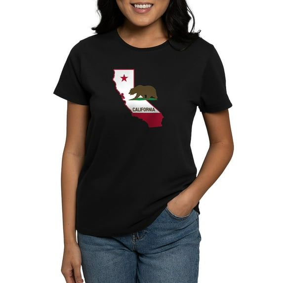 CafePress - CALI STATE W BEAR T Shirt - Women's Traditional Fit Dark T-Shirt