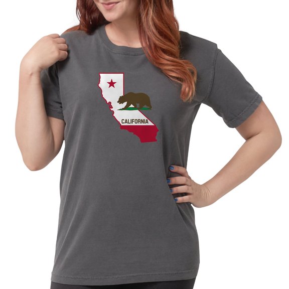 CafePress - CALI STATE W BEAR - Womens Comfort Colors® Shirt