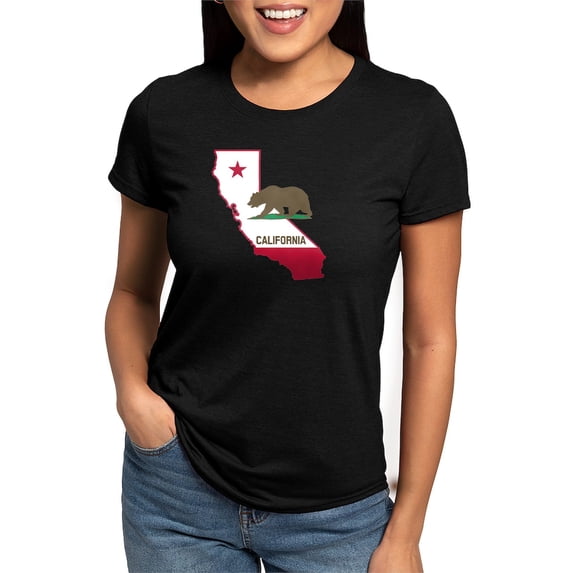 CafePress - CALI STATE W BEAR Womens Tri Blend T Shirt - Womens Tri-blend T-Shirt