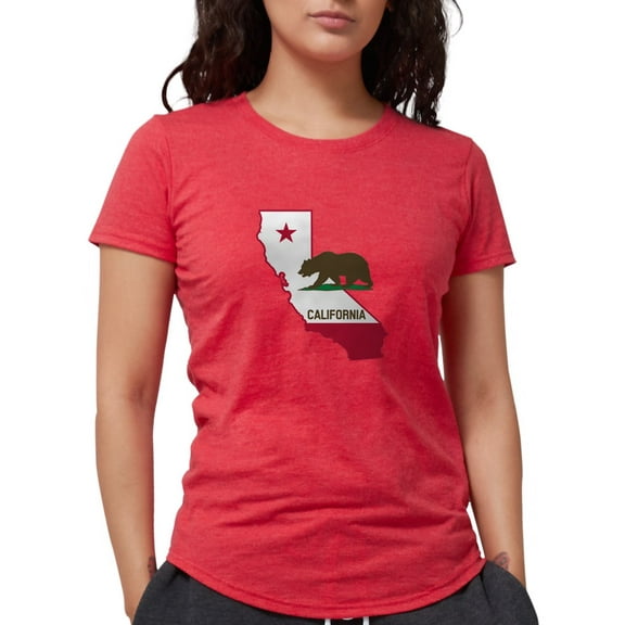 CafePress - CALI STATE W BEAR Womens Tri Blend T Shirt - Womens Tri-blend T-Shirt