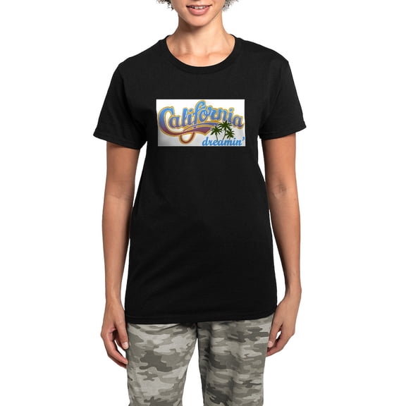 CafePress - CALIFORNIA DREAMIN Pajamas - Women's Short Sleeve Print T-Shirt and Pants Dark Cotton Pajama Set