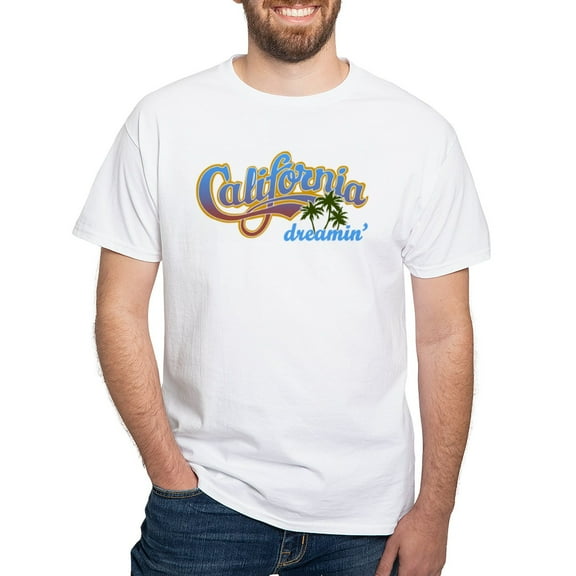 CafePress - CALIFORNIA DREAMIN T Shirt - Men's White Classic Cotton T-Shirts
