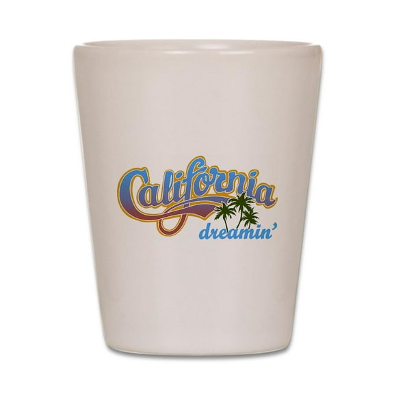 CafePress - CALIFORNIA DREAMIN - White Shot Glass, Unique and Funny Shot Glass