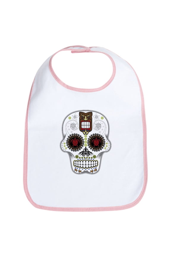 - CANDY SKULL Hawiian Shirt Ghost Outline Bib - Cute Cotton Cloth Baby Bib, Toddler Bib