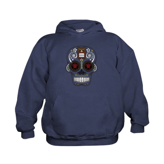 CafePress - CANDY SKULL Hawiian Shirt Ghost Outline Hoodie - Kids Hooded Sweatshirt, Classic Hoodie